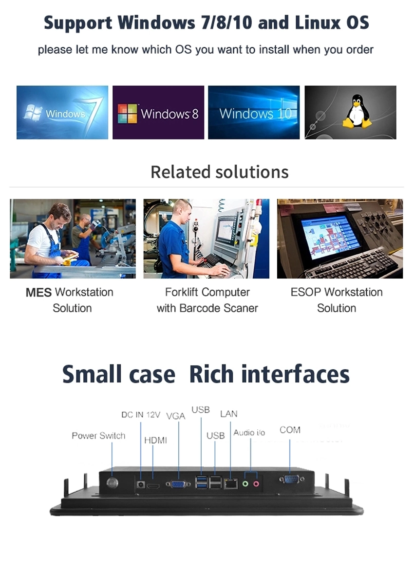 21.5 Inch Capacitive Touch Screen Embedded Industrial Panel PC