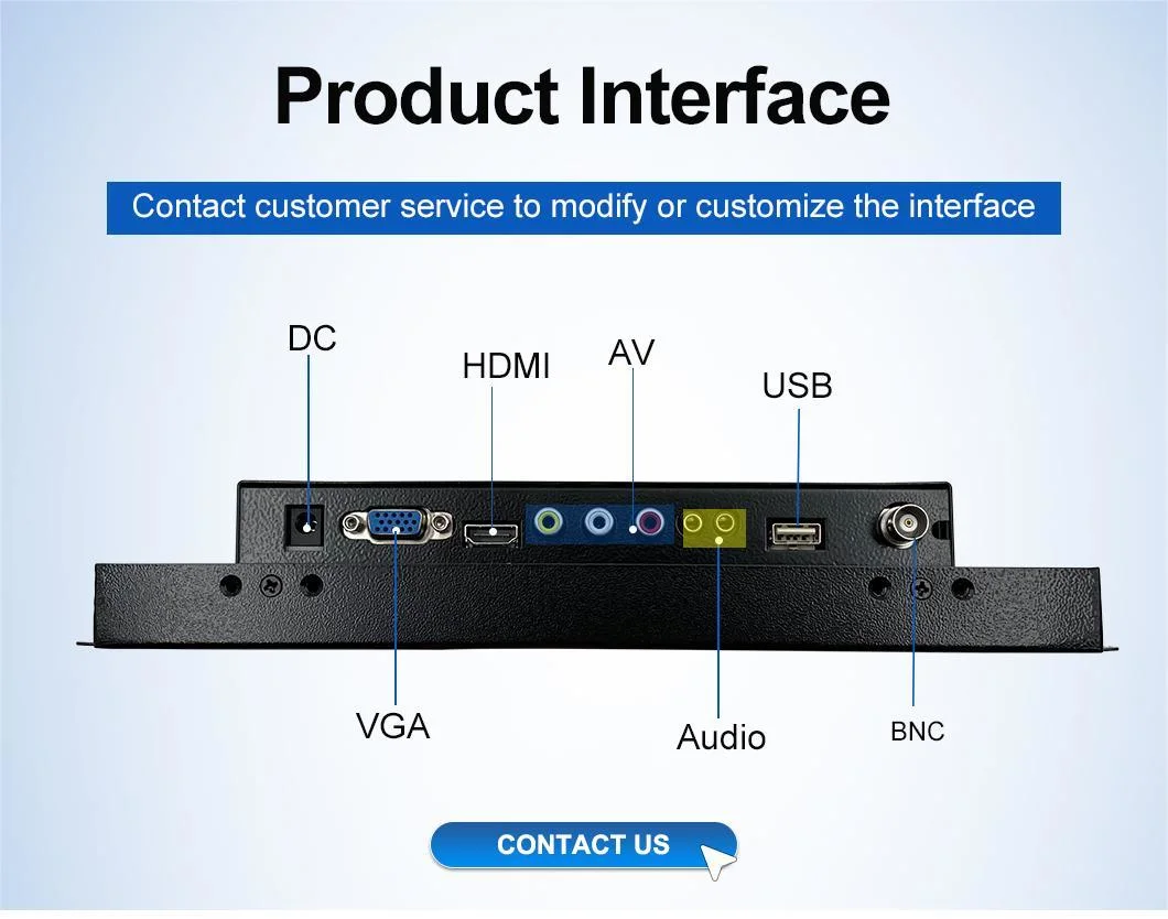 10′′ 10.1′′ Inch HDMI VGA AV BNC Non Touch Screen Metal Case TFT Open Frame Embedded OEM ODM Industrial LCD Monitor