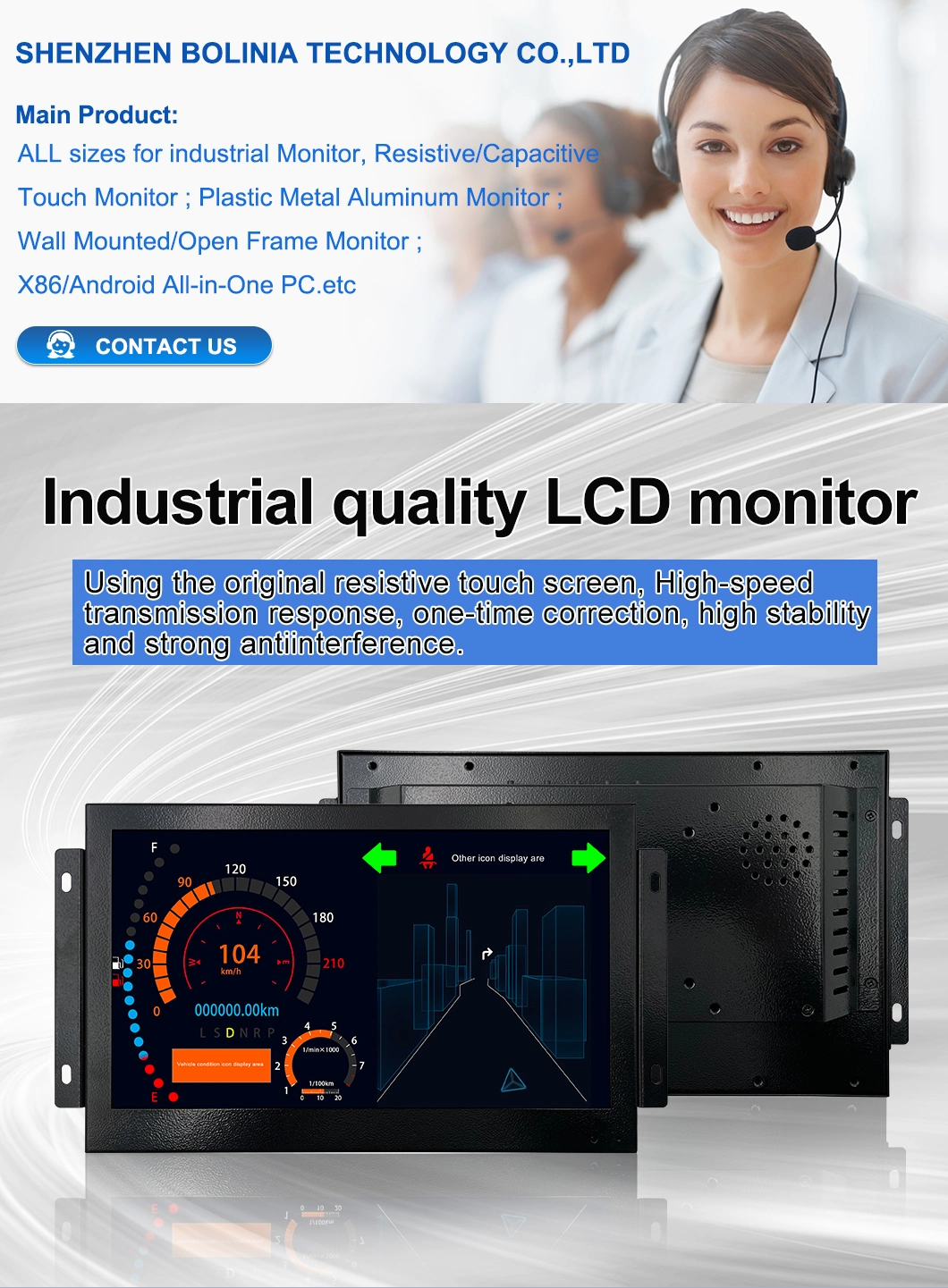 11.6 Inch IPS 1920*1080 HDMI VGA AV BNC Non Touch Screen Metal Case TFT Open Frame Embedded OEM ODM Industrial LCD Monitor