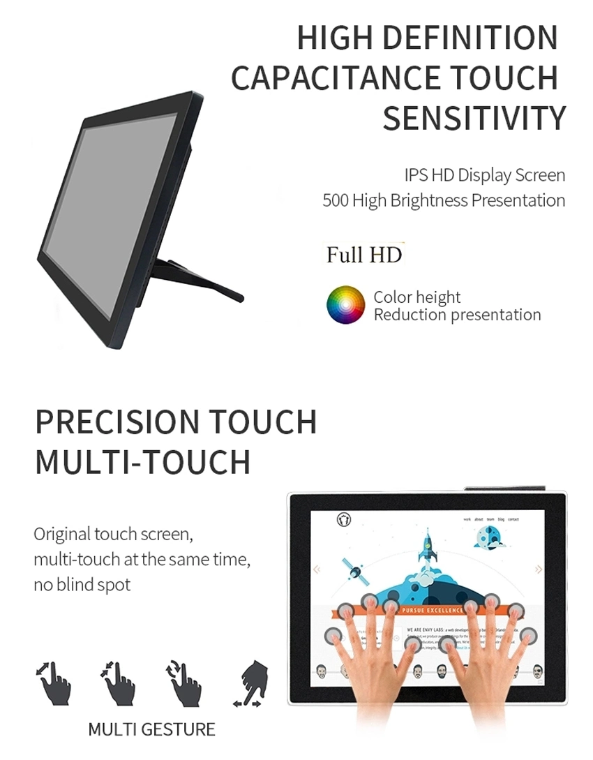 19 Inch LCD Capacitive Touch Screen PC Embedded Industrial LCD Monitor