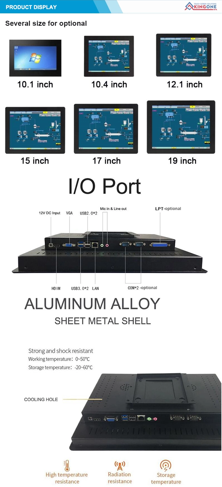 12 15 17 19 21 Inch Mini All in One Computer I3 Mount Windows 10 Waterproof Industrial Rugged Tablet Touch Screen Panel PC